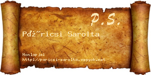 Páricsi Sarolta névjegykártya