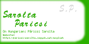 sarolta paricsi business card